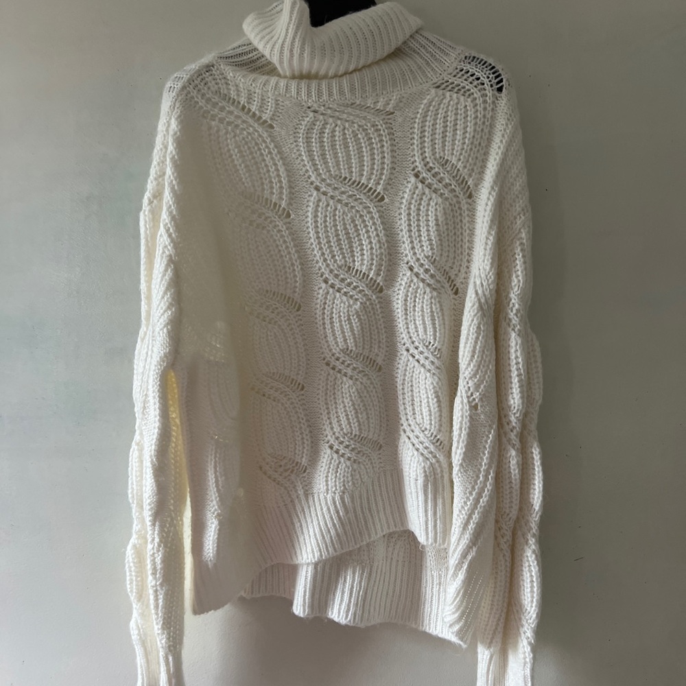 Aqua cable knit sweater
